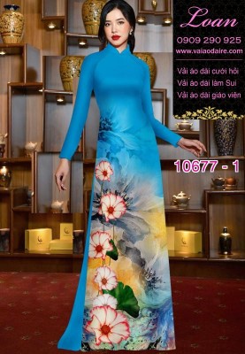 Vải áo dài hình hoa 3D-DT 10677