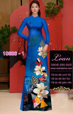 Vải áo dài hoa 3D-DT 10686