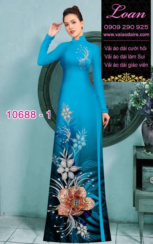 Vải áo dài hoa 3D