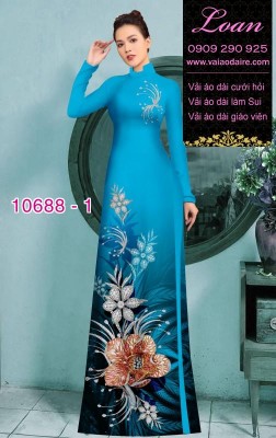 Vải áo dài hoa 3D-DT 10688