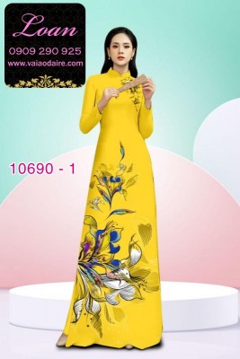 Vải áo dài hoa 3D-DT 10690