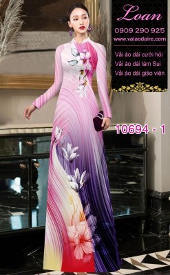 Vải áo dài hoa 3D-DT 10694