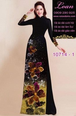 Vải áo dài hoa 3D-DT 10714