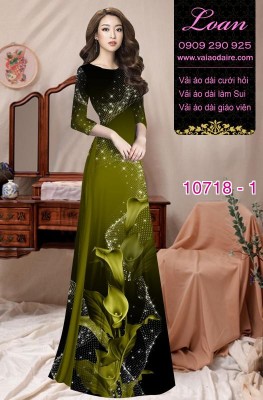 Vải áo dài hoa 3D-DT 10718