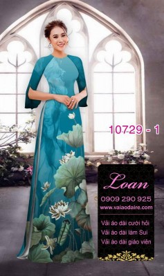 Vải áo dài hoa sen đẹp-DT 10729