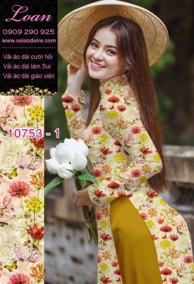 Vải áo dài hoa nhí-DT 10753