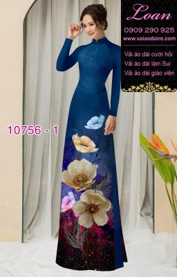 Vải áo dài hoa 3D-DT 10756