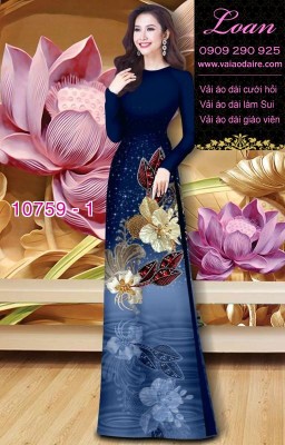 Vải áo dài hoa 3D-DT 10759