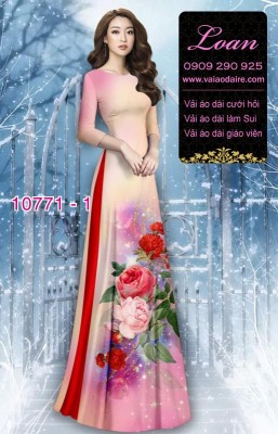 Vải áo dài hoa 3D-DT 10771