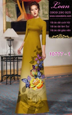 Vải áo dài hoa 3D-DT 10777