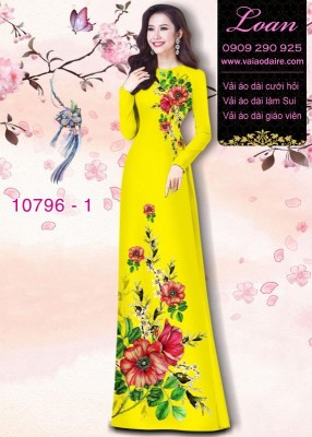 Vải áo dài hoa 3D-DT 10796