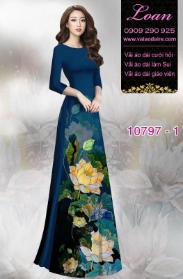 Vải áo dài hoa sen-DT 10797