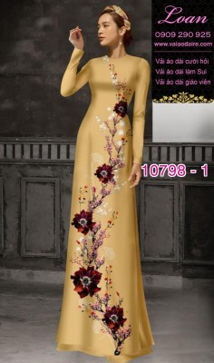 Vải áo dài hoa sen-DT 10798