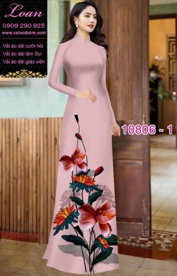 Vải áo dài hoa 3D-DT 10806