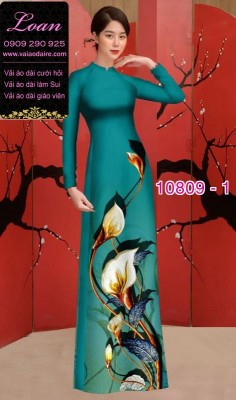 Vải áo dài hoa 3D-DT 10809