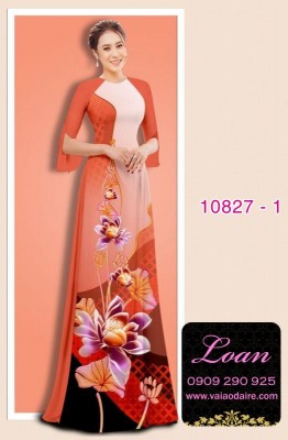 Vải áo dài hoa sen-DT 10827