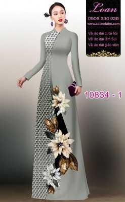 Vải áo dài hoa 3D-DT 10834