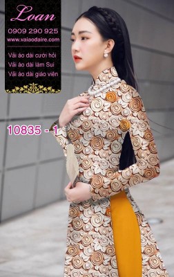 Vải áo dài hoa đều-DT 10835