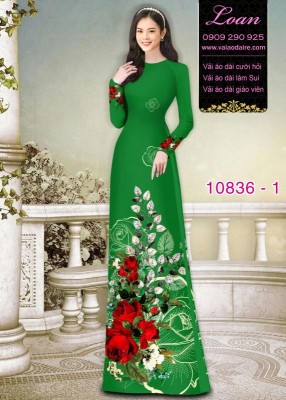 Vải áo dài hoa 3D-DT 10836