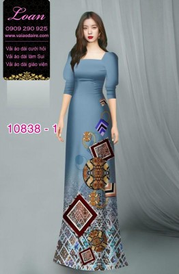 Vải áo dài hoa 3D-DT 10838