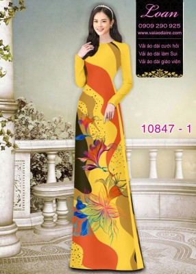 Vải áo dài hoa 3D-DT 10847