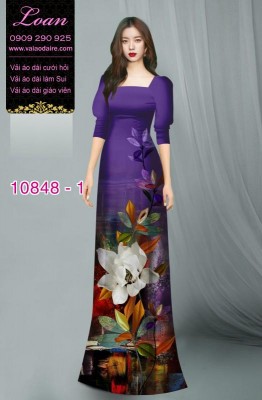 Vải áo dài hoa 3D-DT 10848