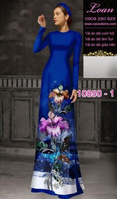 Vải áo dài hoa 3D-DT 10850