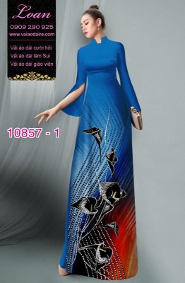 Vải áo dài hoa 3D-DT 10857