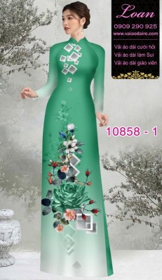 Vải áo dài hoa 3D-DT 10858