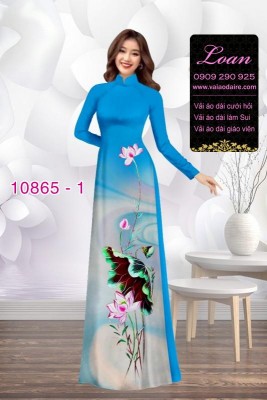 Vải áo dài hoa sen-DT 10865