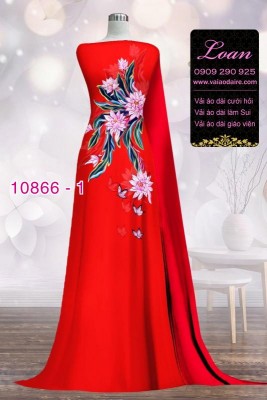 Vải áo dài hoa 3D-DT 10866