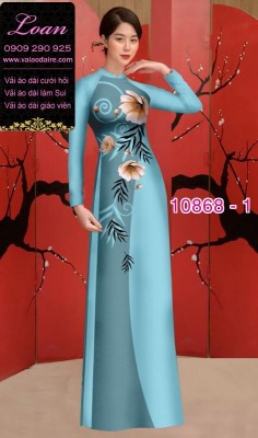 Vải áo dài hoa 3D-DT 10868