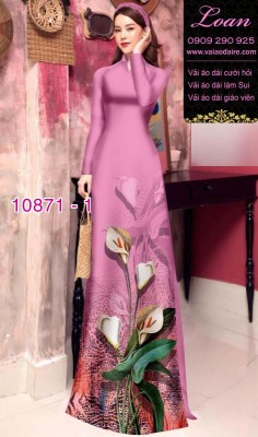 Vải áo dài hoa 3D-DT 10871
