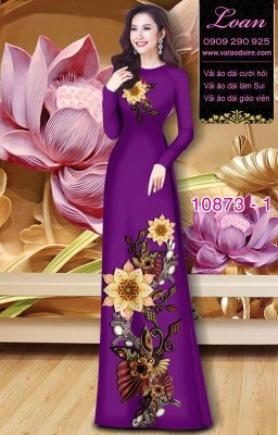 Vải áo dài hoa 3D-DT 10873