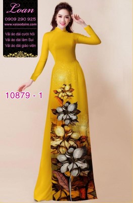 Vải áo dài hoa 3D-DT 10879