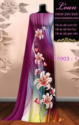 Vải áo dài hoa 3D-DT 10903
