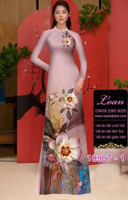 Vải áo dài hoa 3D-DT 10907