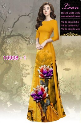 Vải áo dài hoa 3D-DT 10908