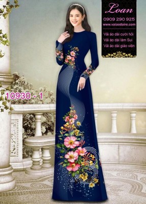 Vải áo dài hoa 3D-DT 10930