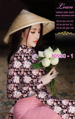 Vải áo dài hoa đều-DT 10950