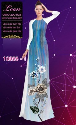 Vải áo dài hoa 3D-DT 10955