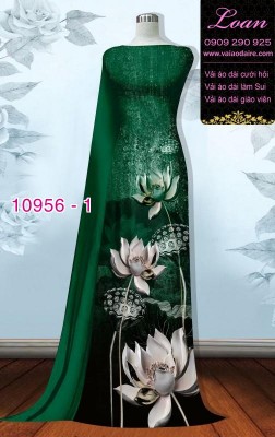 Vải áo dài hoa sen 3D-DT 10956
