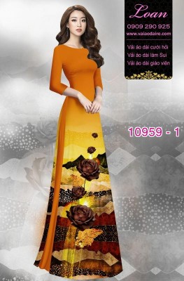 Vải áo dài hoa 3D-DT 10959