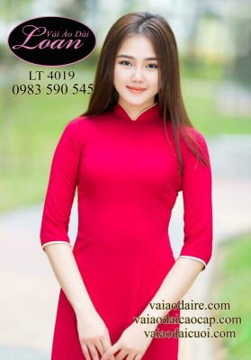 Vải áo dài trơn màu hồng-LT 10973