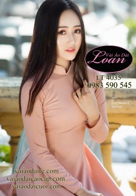 Vải áo dài trơn màu hồng da-LT 10990