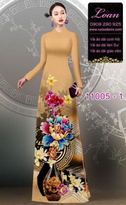 Vải áo dài hoa 3D-DT 11005