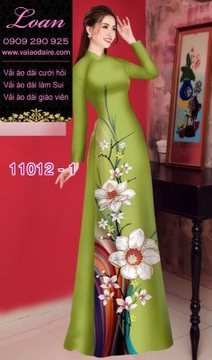 Vải áo dài hoa 3D-DT 11012