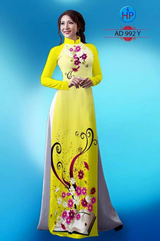 Vải áo dài hoa văn trên dưới