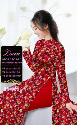 Vải áo dài hoa nhí-DT 11034