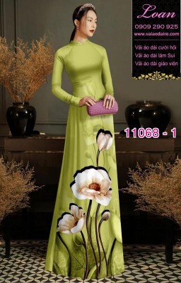 Vải áo dài hoa 3D-DT 11068